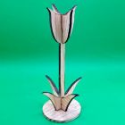 [R1185] Grande fleur en bois : tulipe haut plat