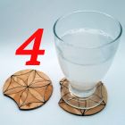 [R1380] 4 dessous de verres rosaces