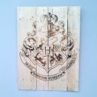 [R1495] Affiche bois blason Poudlard (Harry Potter)