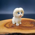 [R2201] Figurine de caniche en caoutchouc blanc