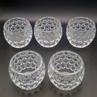 [R2225] Lot de 5 petits vases, pots à fleurs, photophores, cristal