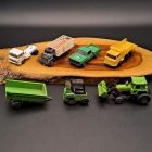 [R2258] Lot tracteur + véhicules de la ferme – vintage en métal