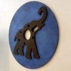 [R237] Décoration murale éléphant sur fond bleu