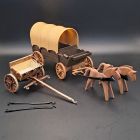 [R2465] Playmobil chariot cowboy + attelage porte canon