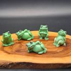 [R2502] 5 figurines miniatures vintage grenouilles vertes plastique dur