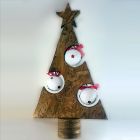 [R258] Sapin OSB foncé 3 boules blanches