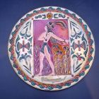 [R2645] Assiette en bronze émaillé thème égyptien