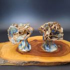 [R2672] Lot de 2 fleurs en céramiques signées Agny Chenonceaux