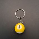 [R2709] Porte-clés boulle de billard 9 jaune