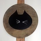 [R708] Décoration murale chat dans cercle de bois